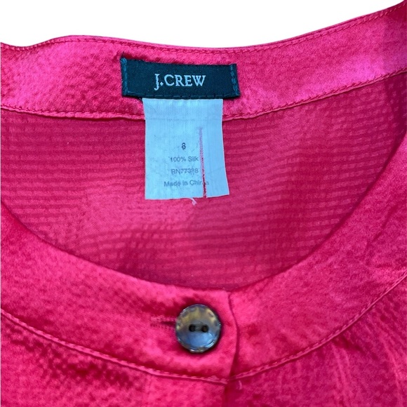 J.Crew Vibrant Red Silk Blouse - Picture 5 of 5